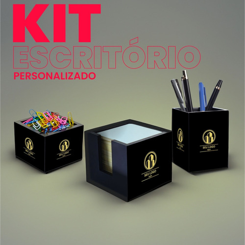 2 Kit Escritório Personalizado - Destaque Sua Marca!
