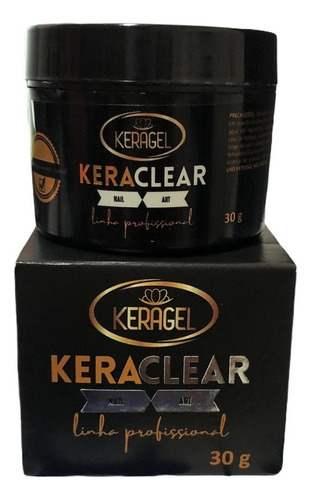 Gel Keragel 30g Linha Profissional Para Unhas Acrigel Cor Kera Clear