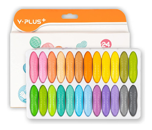 Yplus Crayones De Cacahuete Para Ninos, 24 Colores Pastel, C