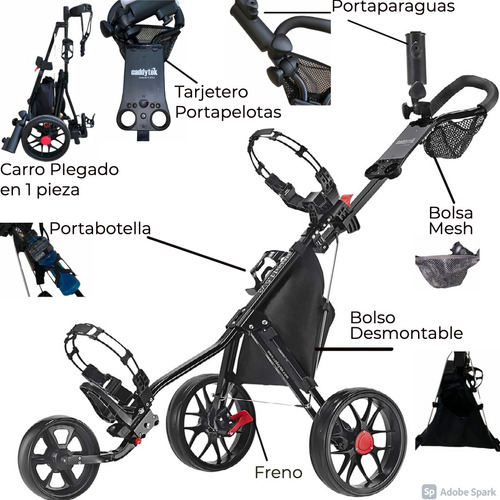 Kaddygolf Carro Manual Golf Caddytek Caddylite 11.5 3 Ruedas