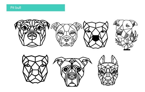 Pack Vectores Figuras Geométricas Raza De Perro Corte Láser