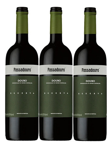 Kit Passadouro Reserva Tinto 3gfs 750 Ml Vinho Português