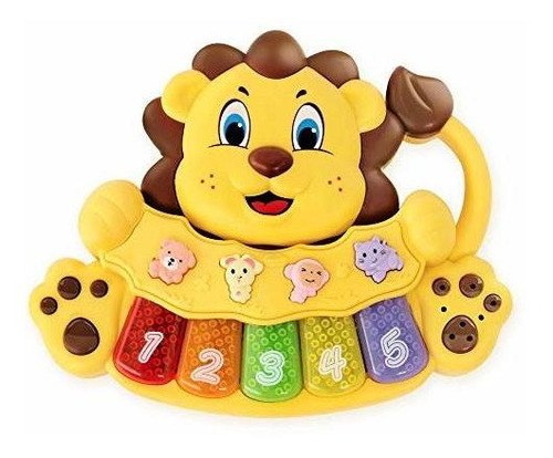 S&c Adorable Lion Baby Piano Toy - 5 Teclas Diferentes Numer