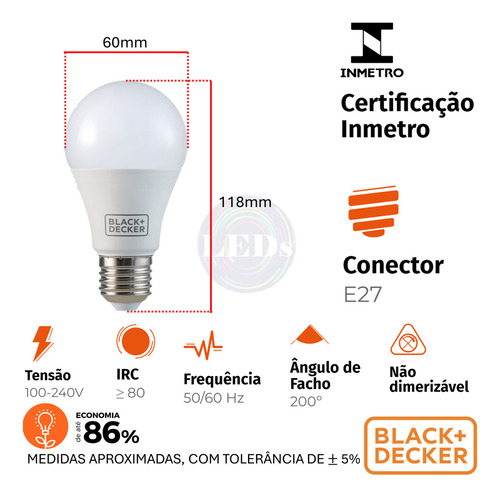 Kit 5 Lampada Led Bulbo Pera 15w E27 Branco Neutro 4000k
