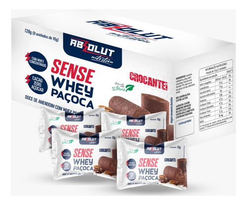 Doce De Amendoim Com Whey Protein Paçoca Crocante Cacau Zero
