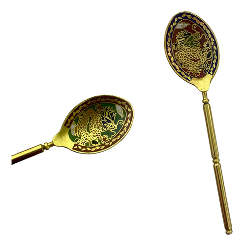 X10 Cuchara Turca Cloisonne Diseño Oriental