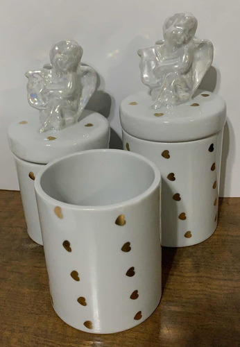 Imagem 2 de 6 de Kit Higiene Bebê, 3 Peças Em Porcelana