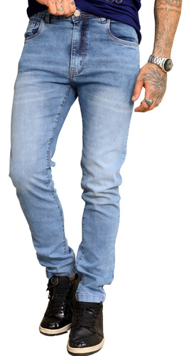 Calça Masculina Slim Fit Com Elastano Jeans E Sarja Premium