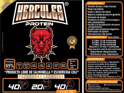 Proteína Para Perros Hercules Protein Adicionada Con Salmon