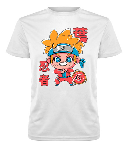 Polera Deportiva Poliéster Niños Con Diseño De Naruto Chibi