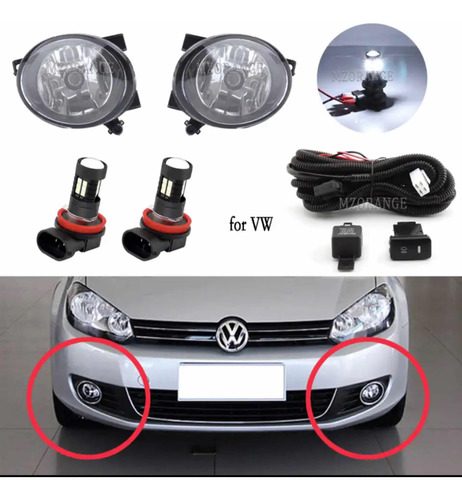 Faros Antiniebla Para Volkswagen 6 Jetta 6 Mk6 Golf 6 Candy