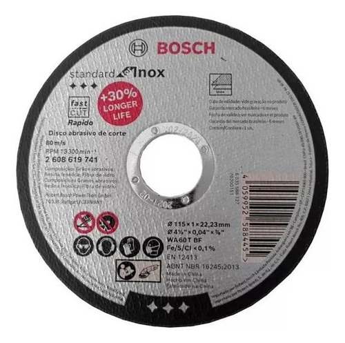 Pack-20  Discos De Corte Inox 4  1/2  1mm Bosch 