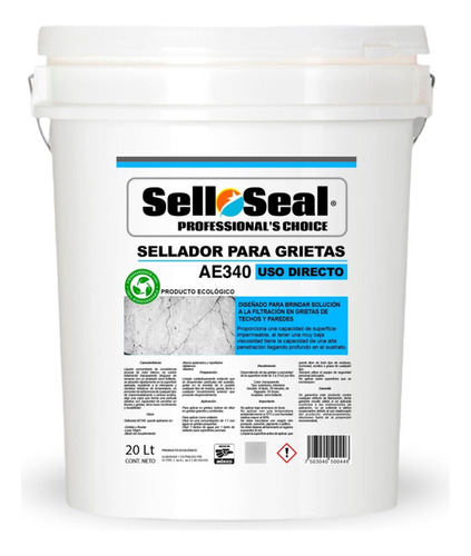 Sellador Acrílico Para Grietas Y Fisuras 20 Lts - Selloseal