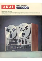 Comprar Catálogo \u002F Folder: Tape Deck Akai De Rolo 4000db # Novo Okm