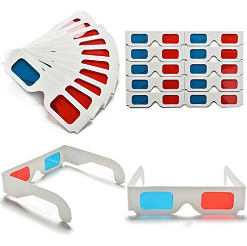 General Gafas De Cartón Anaglifo En 3d Rojo Y Cian Para
