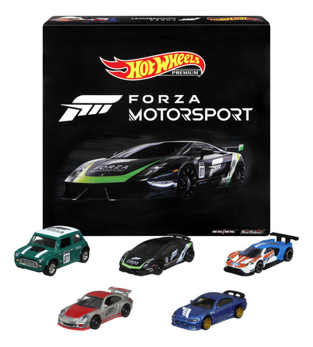 Hot Wheels Forza - Paquete De 5 Autos De Carreras De Videoj.