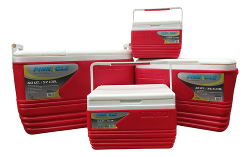 Conservadora Térmica Set X4 De Camping Playa 57/34/11/4.5l Rojo