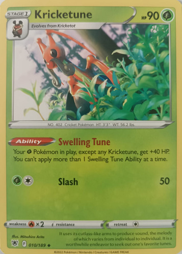 Pokémon Tcg Kricketune 010/189