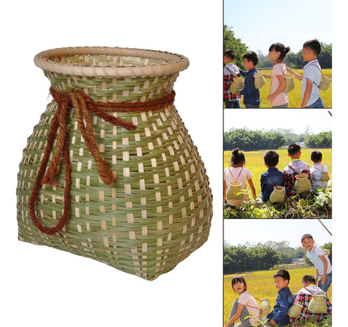 Cesta De Bambú Para El Vientre Cesta De Jarrón De 18x25cm