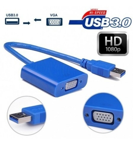 Imagen 3 de 7 de Cable Adaptador Usb 3.0 A Vga Conversor Nuevo Local 1 Junta