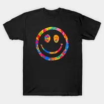Comprar Remera Colorida Con Cara Sonriente Y Sper Feliz