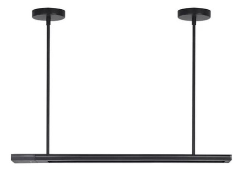 Kit Trilho 2m + 6 Spots Led 10w + Hastes Suspensas 1m Preto 6000k Branco Frio