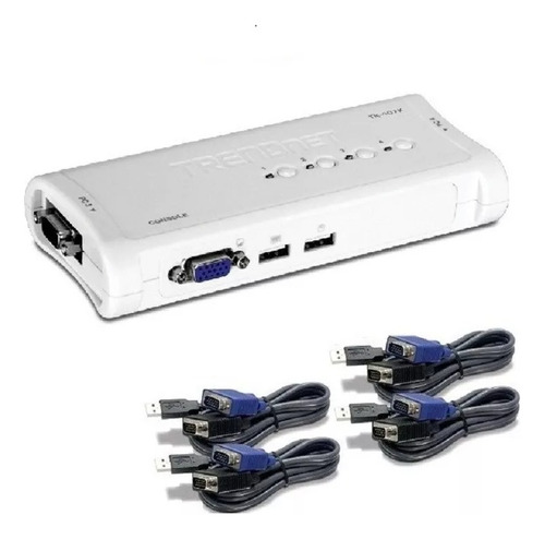 Kit De Conmutador Kvm Usb De 4 Puertos Trendnet Tk-407k