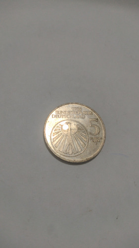 Alemania Moneda  5 Marcos Año 1985 Usada