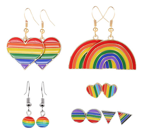 Pendientes En Forma De Gota Rainbow Pride, 6 Pares De Joyas