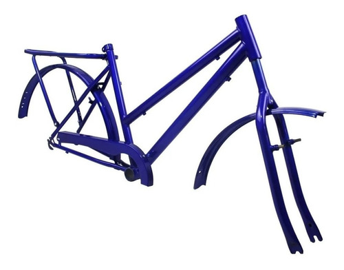 Quadro Bicicleta Aro 26 Wrp Poti Completo C/ Garfo - Azul