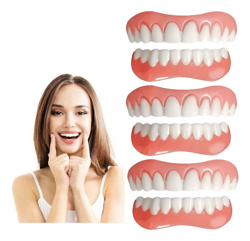 3×set De Prótesis Profesionales Silicona Brillante Dentes D