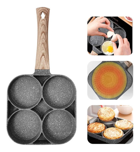 Sarten Antiadherente Cocina 4 Puestos Para Huevos Arepas