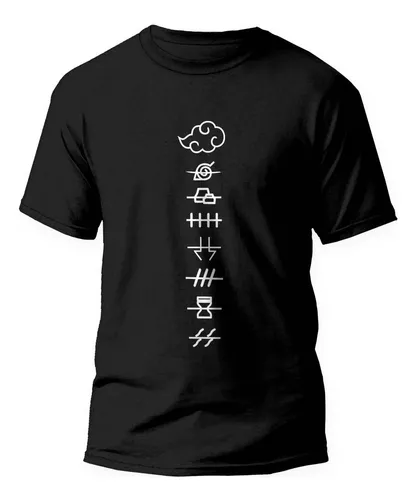 Camiseta Camisa Anime Naruto Akatsuki Simbolo Ninja