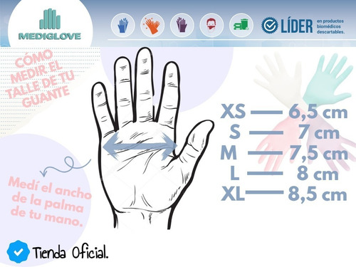 Guantes Vitrilo Descartables X 100 Unidades