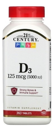 Vitamina D3 125mcg 5.000iu Century 360tabletes Usa = Jarrow 