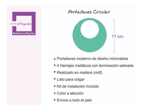 Imagen 2 de 3 de Porta Llaves De Pared + Diseño Moderno Portallaves Original