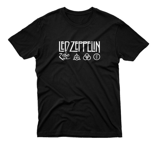 Camiseta Masculina Led Zeppelin Logos Camisa Banda Rock Md1