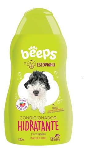 Condicionador Beeps Estopinha Hidratante 480ml Pet Society Fragrância Bala de Goma