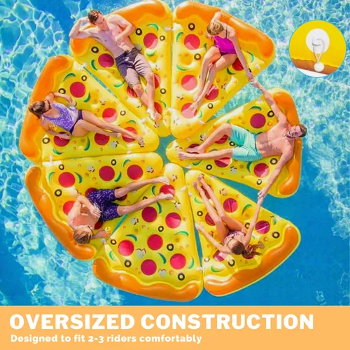 Rebanada De Pizza Inflable Pool Float Swimline Con Portavaso