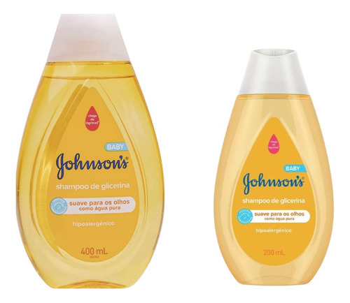 Kit Shampoo Johnson Baby De Glicerina Neutro 200ml E 400ml