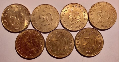 Serie 7 Monedas 50 Pesos 1978 A 1981 - Incluye Variantes