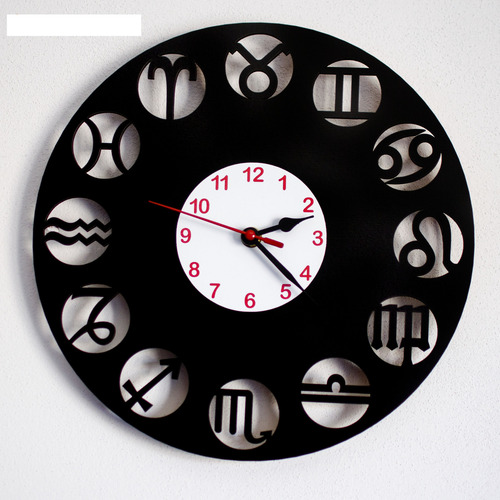 Reloj De Zodiaco Negro Blanco