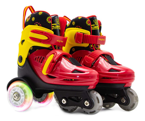 Patines Ajustables Para Niños Rojo-amarillo Talla S