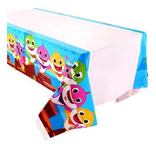 Mantel Baby Shark Mesa Fiesta Plástico Rectangular Tiburon