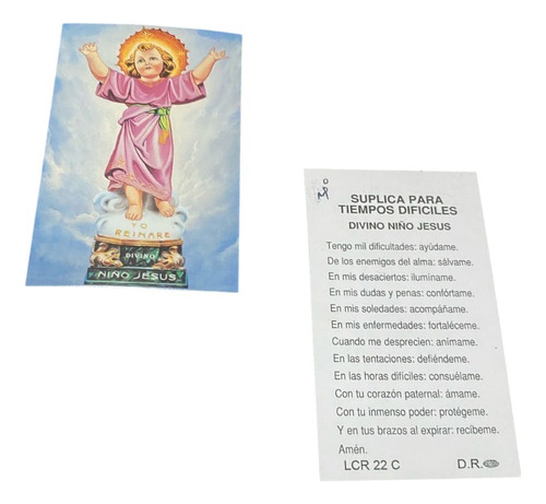 Tarjetas Divino Niño 100 Piezas
