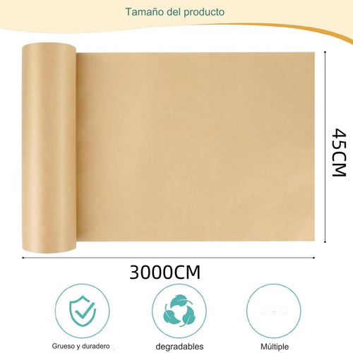 Papel Envoltura Kraft Rollo 45cm X3000cm, Papel Kraft Papel