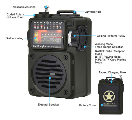 J Radio Am Fm Hrd-700 Con Receptor Y Reproductor De Música