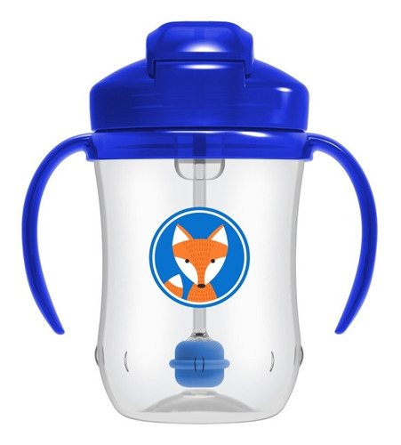 Vaso Pitillo 9 Oz Con Peso Azul Dr Browns