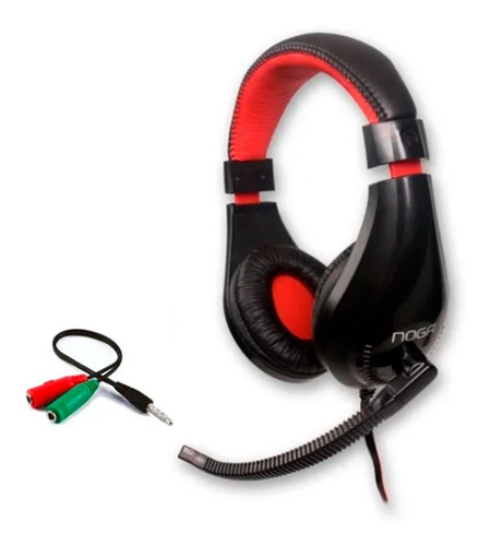 Auriculares gamer Noga Stormer NG-8620 negro y rojo