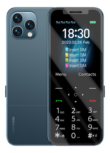 Mini Teléfono Ultraligero Barato A6 2.4 Pulgadas Ram 16 Gb Y Rom1tb Azul